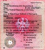 169 kB, Немецкая виза 1994 года